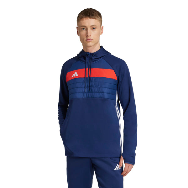 ADI TIRO 25 ESSENTIALS WINTER TOP TEAM NAVY BLUE/RED