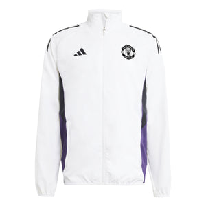 ADI MAN U 25-26  PRESENTATION JACKET WHITE/AURORA PLUM