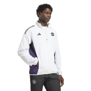 ADI MAN U 25-26  PRESENTATION JACKET WHITE/AURORA PLUM