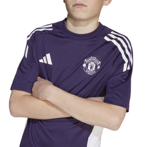 ADI JR MAN U 25-26 TR JERSEY AURORA PLUM/WHITE