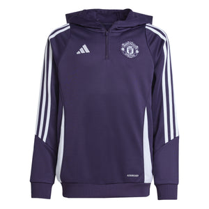 ADI JR MAN U 25-26 TR HOODY AURORA PLUM/WHITE