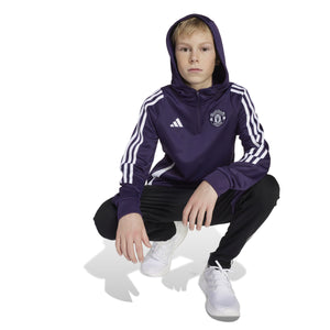 ADI JR MAN U 25-26 TR HOODY AURORA PLUM/WHITE