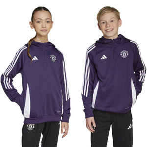 ADI JR MAN U 25-26 TR HOODY AURORA PLUM/WHITE