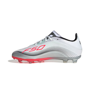 ADI JR F50 ELITE FG MESSI SILVER/LUCID RED
