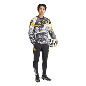 ADI REAL 25-26 PRE-MATCH WARM TOP WHITE/BLACK/BOLD GOLD