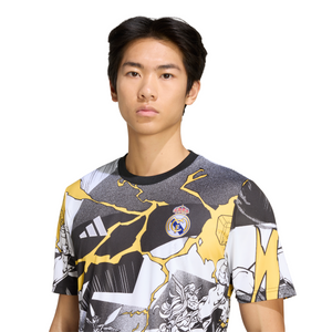 ADI REAL 25-26 PRE-MATCH JERSEY WHITE/BLACK/BOLD GOLD