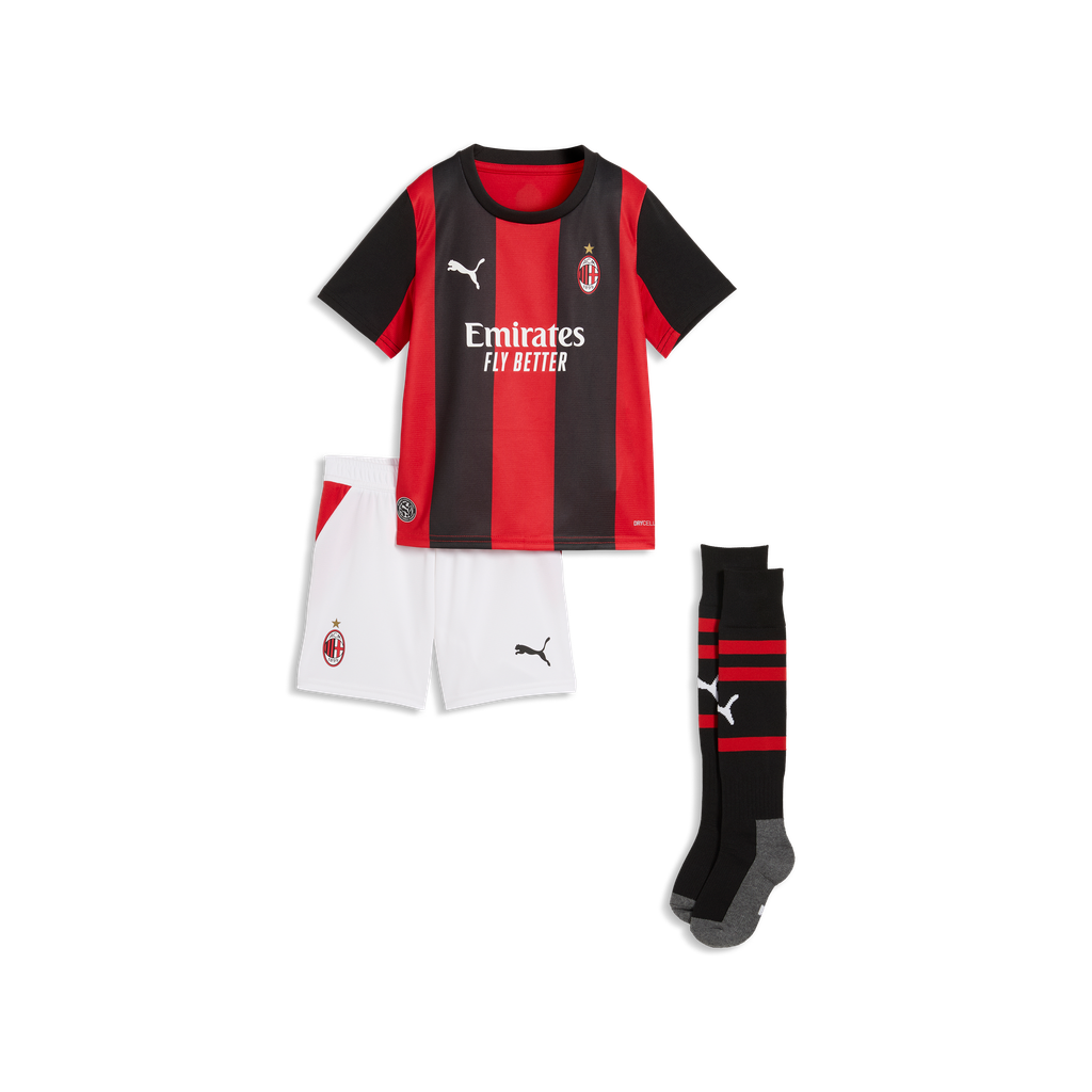 PUMA JR MILAN 26-27 HOME MINIKIT BLACK/FOR ALL TIME RED
