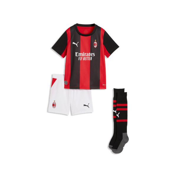 PUMA JR MILAN 26-27 HOME MINIKIT BLACK/FOR ALL TIME RED