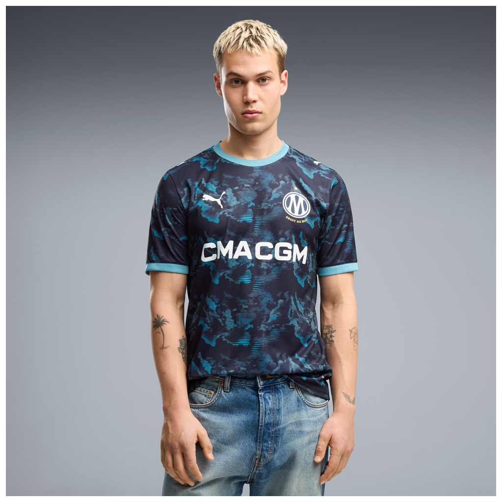 PUMA MARSEILLE 26-27 AWAY JRESEY NEW NAVY/ BALTIC SEA BLUE