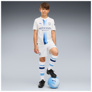 PUMA JR CITY 26-27 THIRD SHORT WHITE/BLAZING BLUE