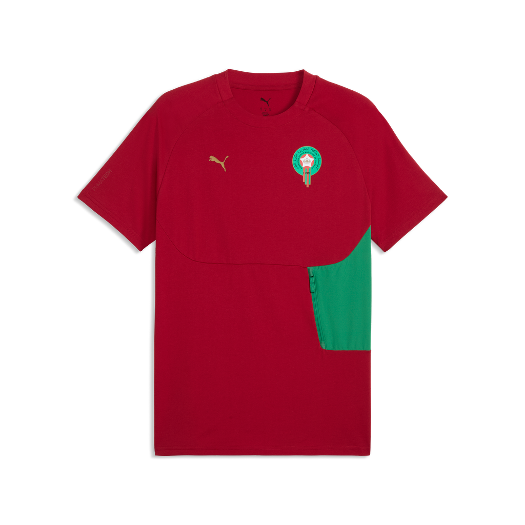 PUMA MAROKKO WC26 PUMATECH POCKET TEE DARK CRIMSON/GOLD