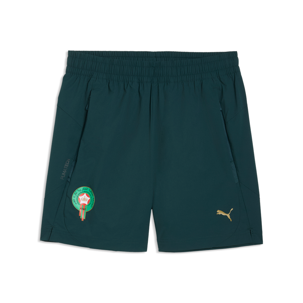 PUMA MAROKKO WC26 PUMATECH WOVEN SHORT GREEN TERRAIN/GOLD