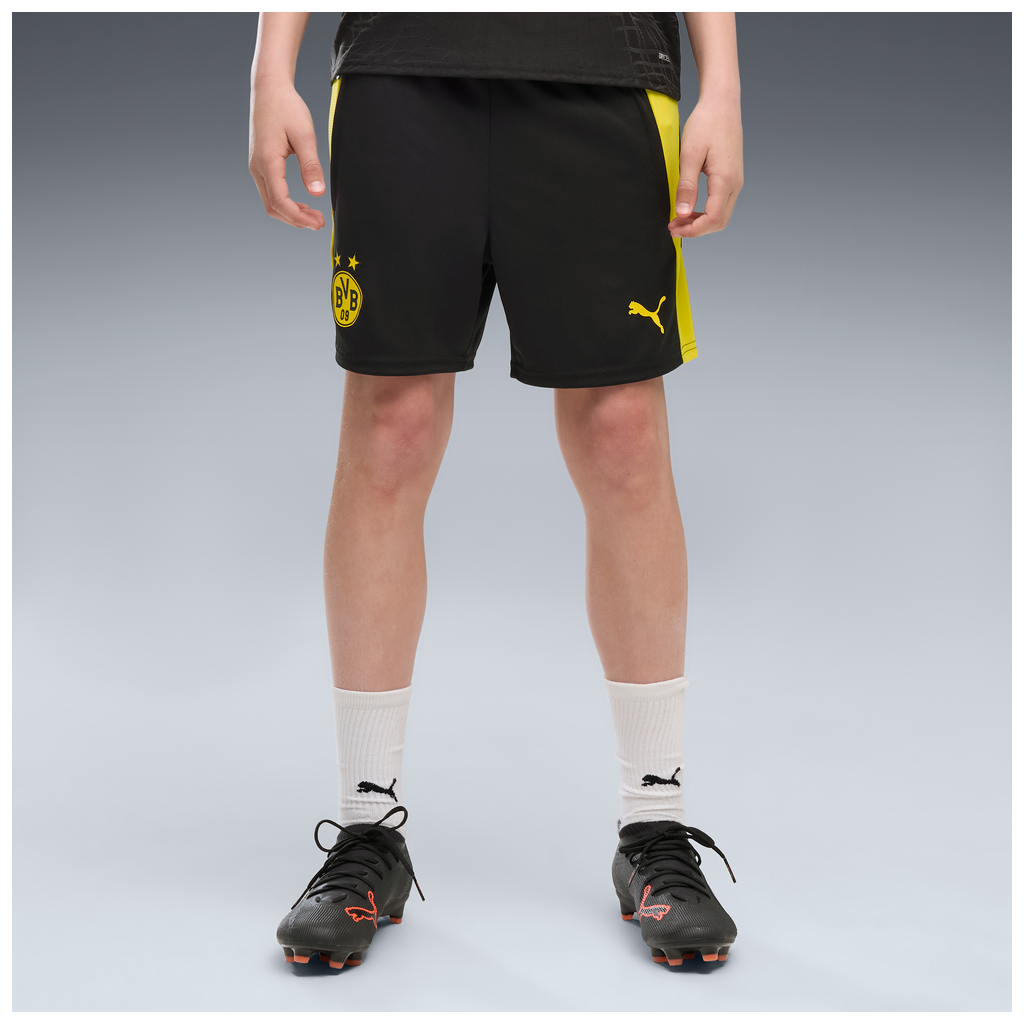PUMA JR DORTMUND 26-27 TR SHORT BLACK/FASTER YELLOW