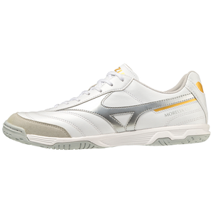 MIZUNO MORELIA SALA CLASSIC IN WHITE/SILVER/GOLD