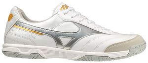 MIZUNO MORELIA SALA CLASSIC IN WHITE/SILVER/GOLD