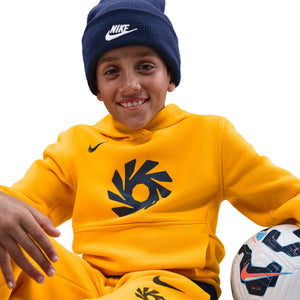 NIKE JR HAALAND CLUB FLEECE HOODY UNIVERSITY GOLD
