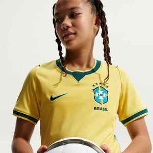 NIKE JR BRAZIL WC26 HOME JERSEY CANARY/LIGHT MENTA