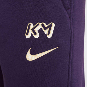 NIKE JR MBAPPE CLUB FLEECE PANT GRAND PURPLE/IVORY