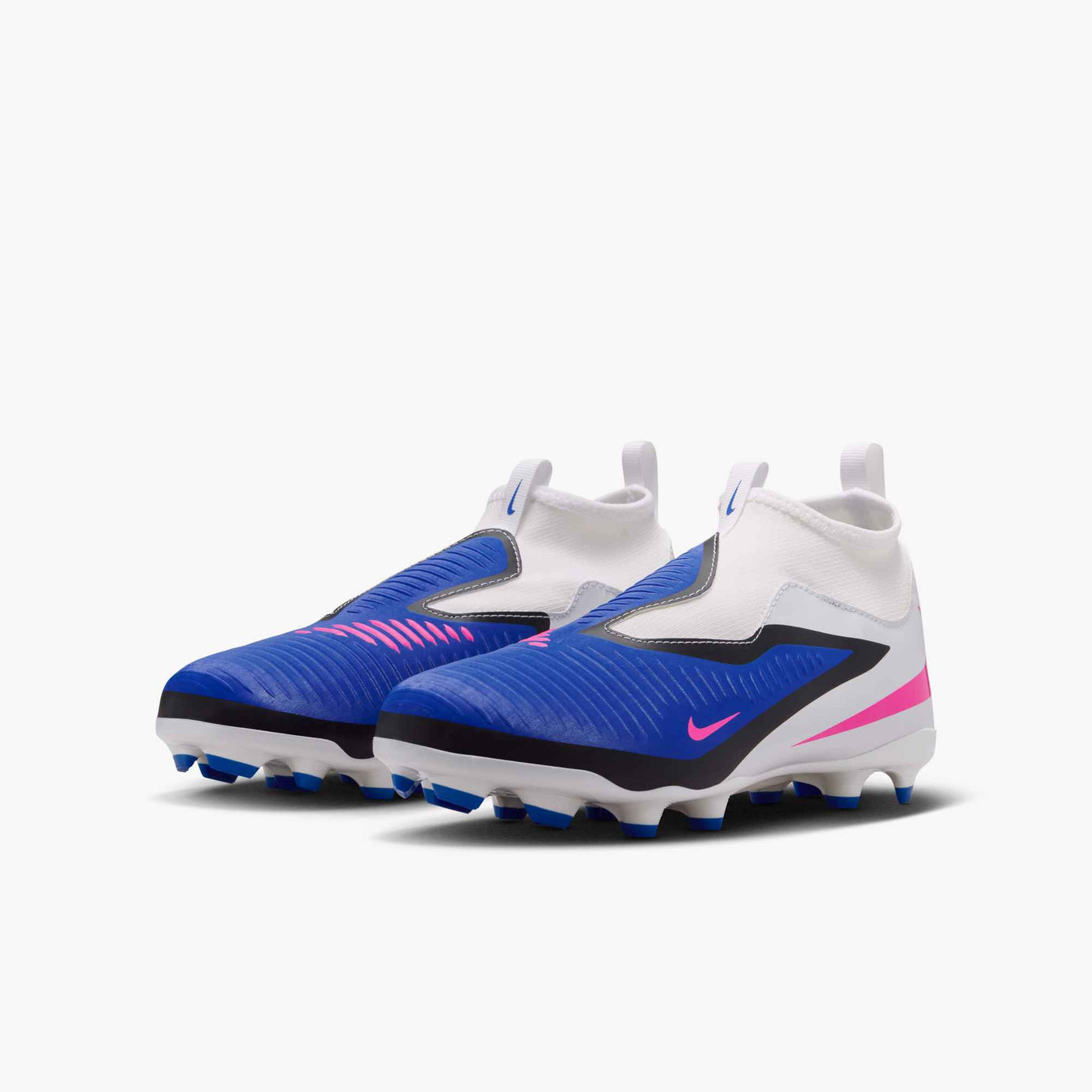 NIKE JR PHANTOM 6 HIGH ACADEMY FG RACER BLUE/PINK BLAST