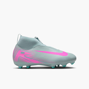 NIKE JR ZM SUPERFLY 10 ACADEMY FG OCEAN CUBE/PINK BLAST