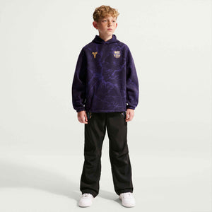 NIKE JR BARCELONA 26-27 FLEECE HOODIE BLACK/METALLIC GOLD