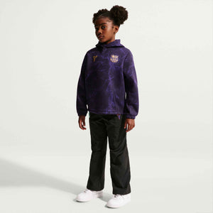 NIKE JR BARCELONA 26-27 FLEECE HOODIE BLACK/METALLIC GOLD