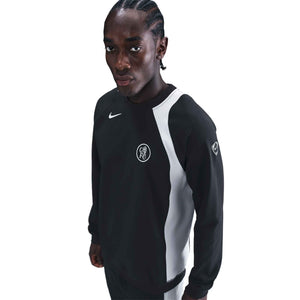 NIKE CHELSEA 25-26 T90 CREW SWEATER BLACK/FIELD SILVER