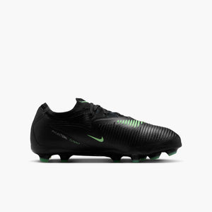 NIKE JR PHANTOM 6 LOW PRO FG BLACK/ILLUSION GREEN