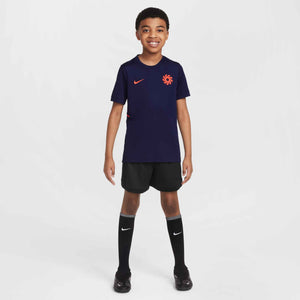 NIKE JR HAALAND DRI-FIT SS TOP BLACKENED BLUE
