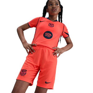 NIKE JR BARCELONA 25-26 THIRD SHORT MANGO/MIDNIGHT NAVY