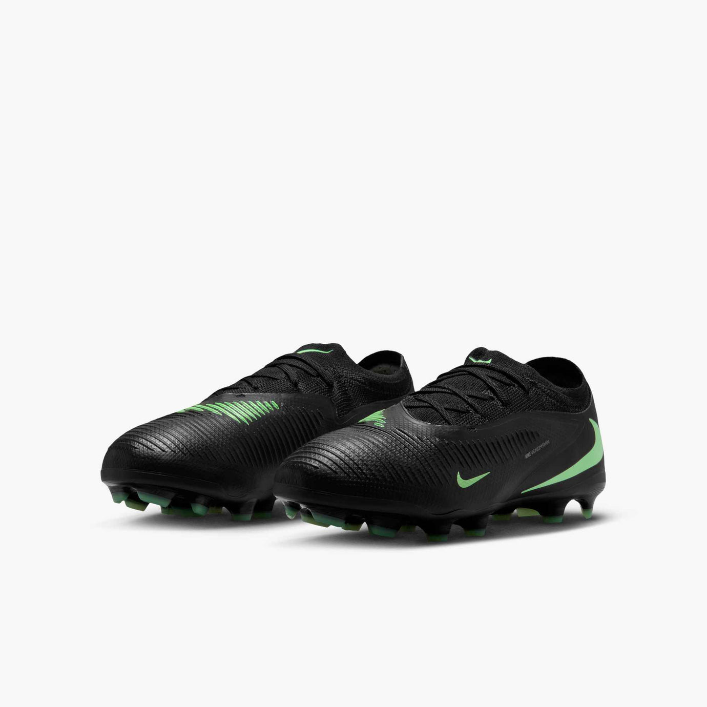 NIKE JR PHANTOM 6 LOW PRO FG BLACK/ILLUSION GREEN