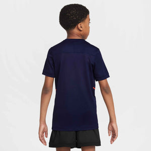 NIKE JR HAALAND DRI-FIT SS TOP BLACKENED BLUE