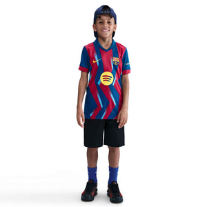 NIKE JR BARCELONA 25-26 FOURTH JERSEY GYM BLUE/SALSA RED