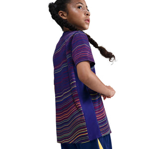 NIKE JR BARCELONA 25-26 PRE-MATCH JERSEY DEEP ROYAL/MIDWEST GOLD