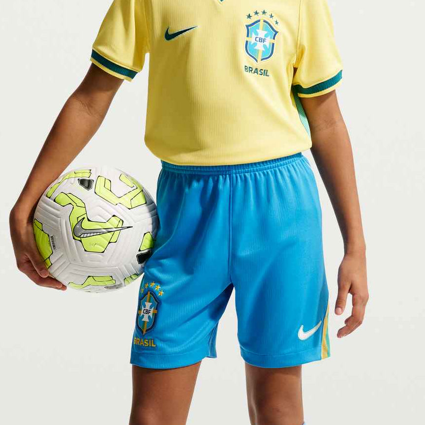 NIKE JR BRAZIL WC26 HOME SHORT PHOTO BLUE/LIGHT MENTA