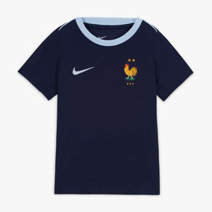 NIKE JR FRANKRIJK EURO24 ACADEMY SS TOP BLACKENED BLUE/COBALT BLISS