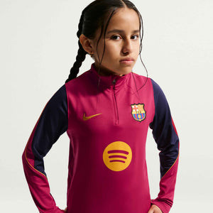 NIKE JR BARCELONA 26-27 STRIKE DRILL TOP NOBLE RED/MINERAL YELLOW