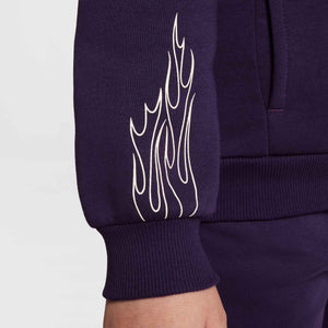 NIKE JR MBAPPE CLUB FLEECE HOODY GRAND PURPLE/IVORY