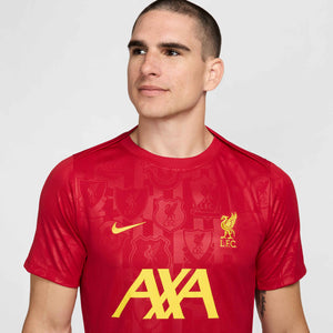 NIKE LIVERPOOL 24-25 PRE-MATCH SS TOP GYM RED/CHROME YELLOW