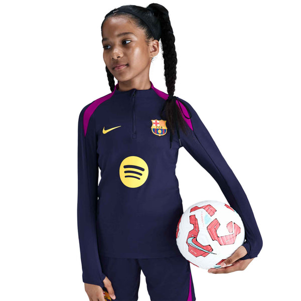 NIKE JR BARCELONA 25-26 STRIKE DRILL TOP IMPERIAL PURPLE/MIDWEST GOLD