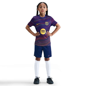 NIKE JR BARCELONA 25-26 PRE-MATCH JERSEY DEEP ROYAL/MIDWEST GOLD