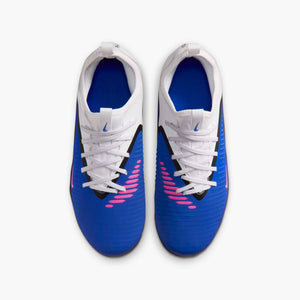 NIKE JR PHANTOM 6 LOW ACADEMY FG RACER BLUE/PINK BLAST