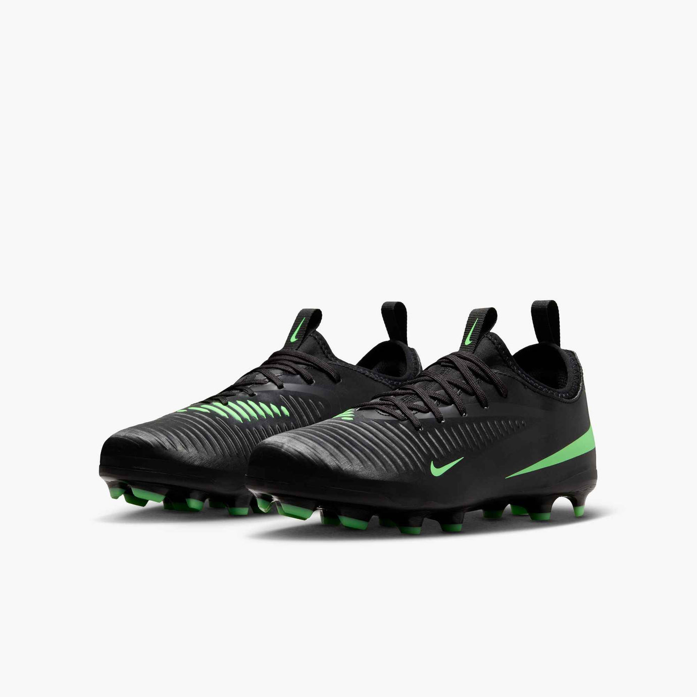 NIKE JR PHANTOM 6 LOW ACADEMY FG BLACK/ILLUSION GREEN