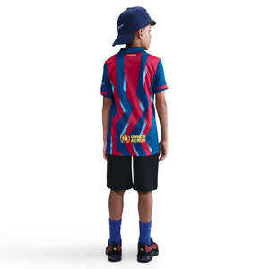 NIKE JR BARCELONA 25-26 FOURTH JERSEY GYM BLUE/SALSA RED