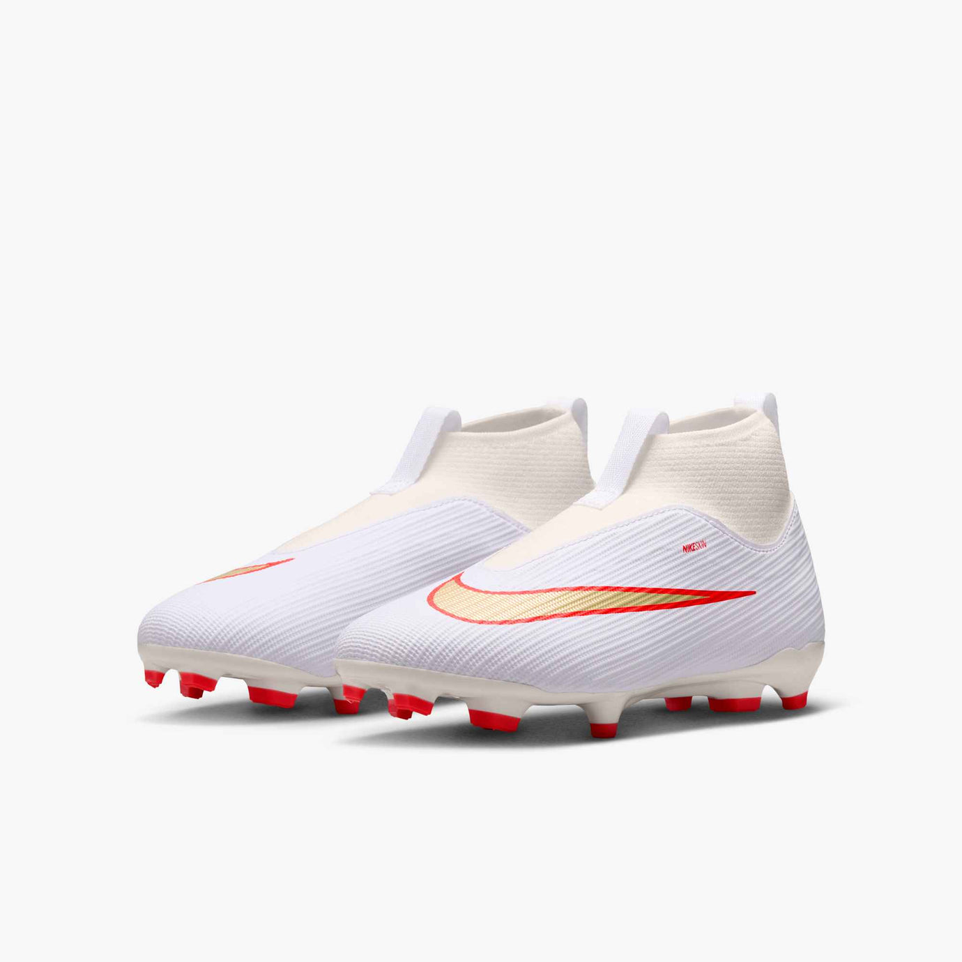 NIKE JR ZM SUPERFLY 11 ACADEMY FG WHITE/BRIGHT CRIMSON