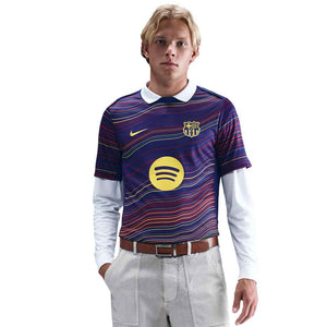 NIKE BARCELONA 25-26 PRE-MATCH JERSEY DEEP ROYAL/MIDWEST GOLD