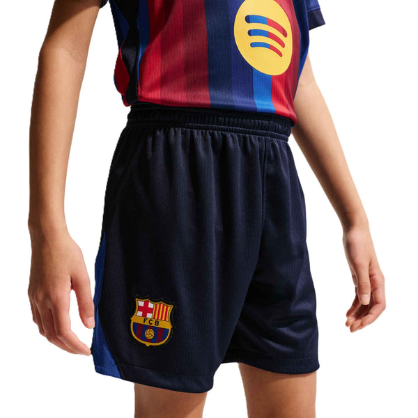 NIKE JR BARCELONA 26-27 HOME SHORT BLACKENED BLUE/MINERAL YELLOW