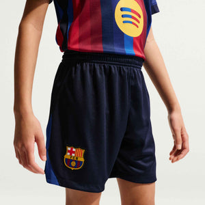 NIKE JR BARCELONA 26-27 HOME SHORT BLACKENED BLUE/MINERAL YELLOW
