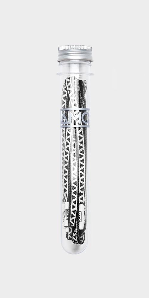 AMO GRIP LACES BLACK/WHITE 130cm