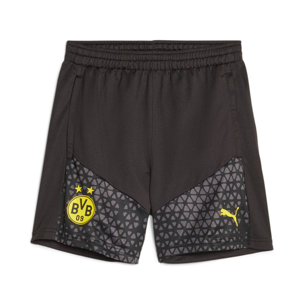 PUMA JR DORTMUND 23-24 TR SHORT BLACK/CYBER YELLOW